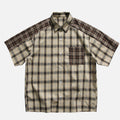 Harajuku Colorblock Plaid Cotton Shirt