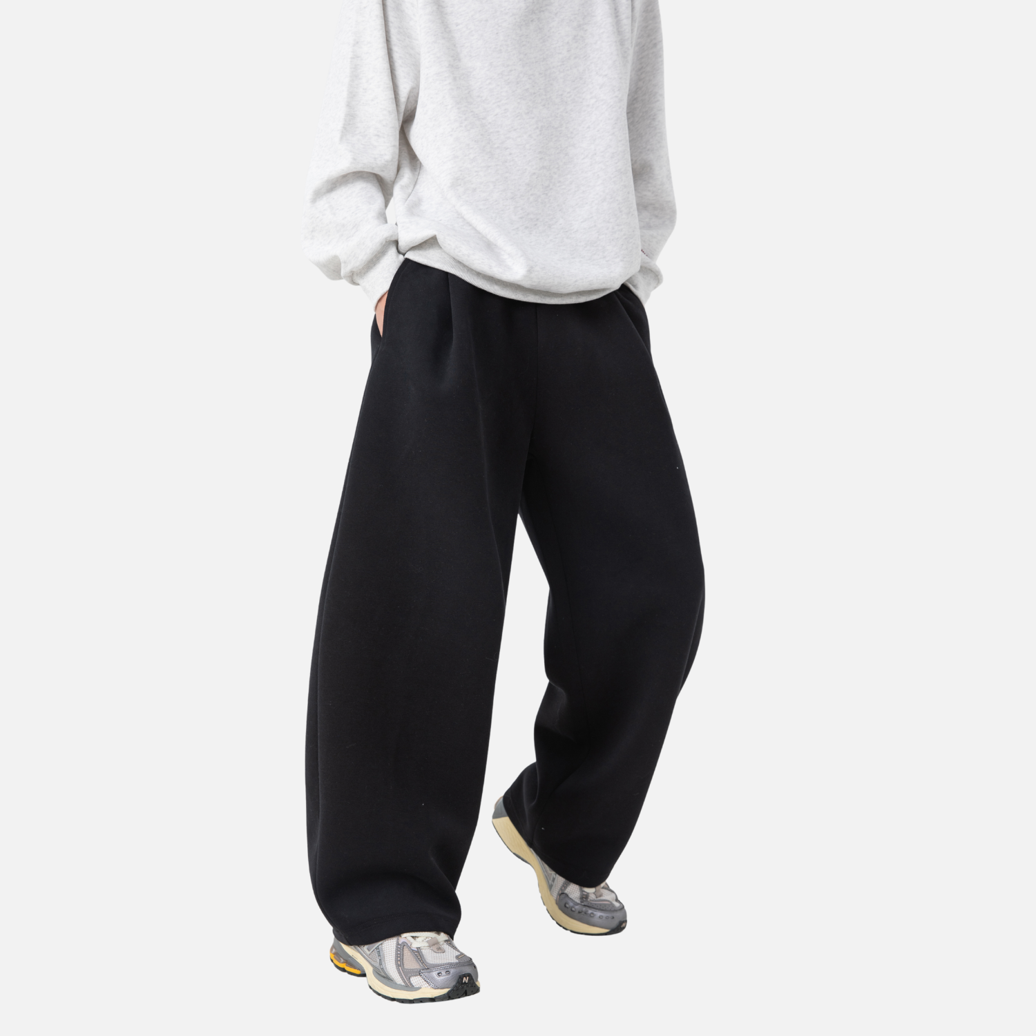 Pleated Straight Sweatpants