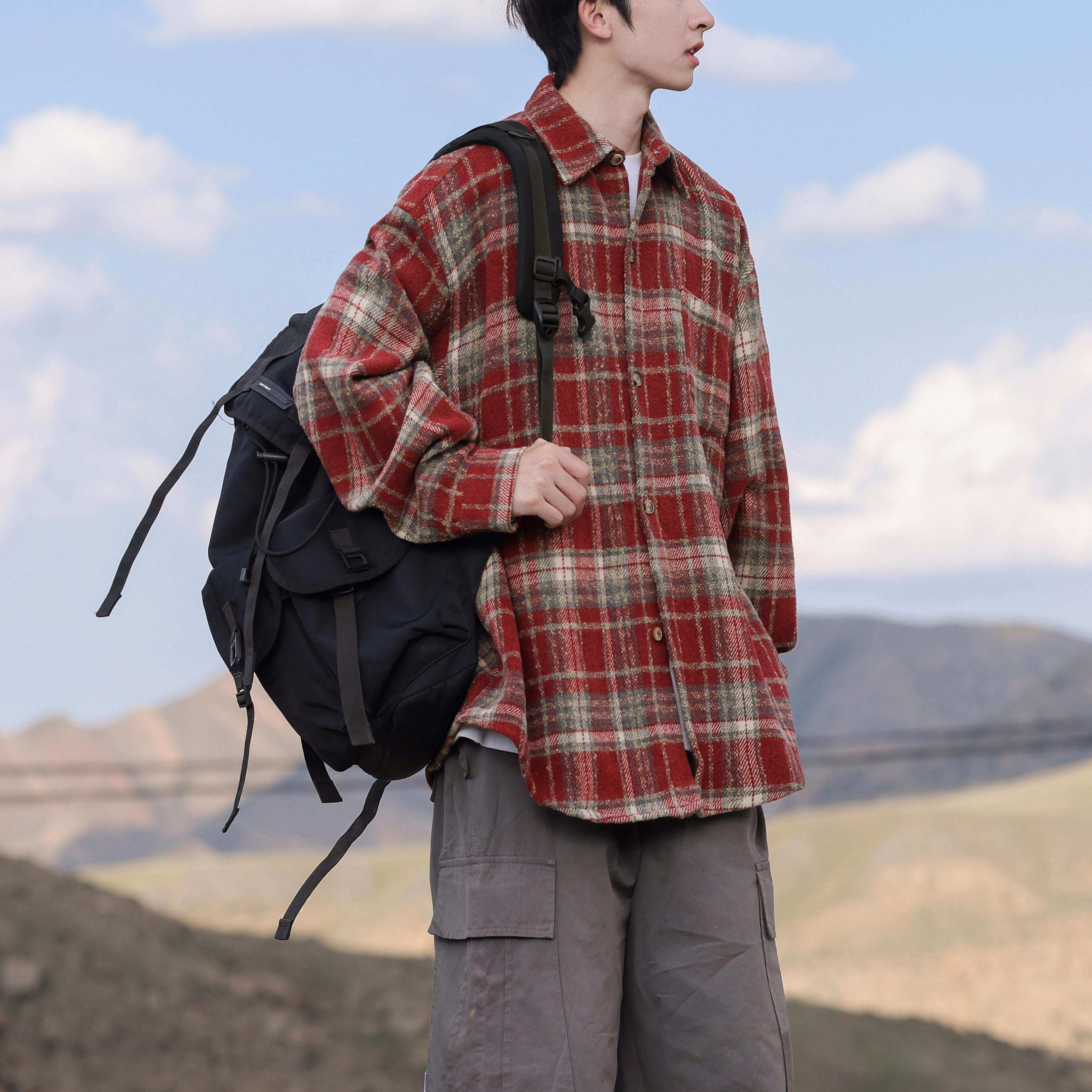 Vintage Plaid Long-Sleeve Shirt