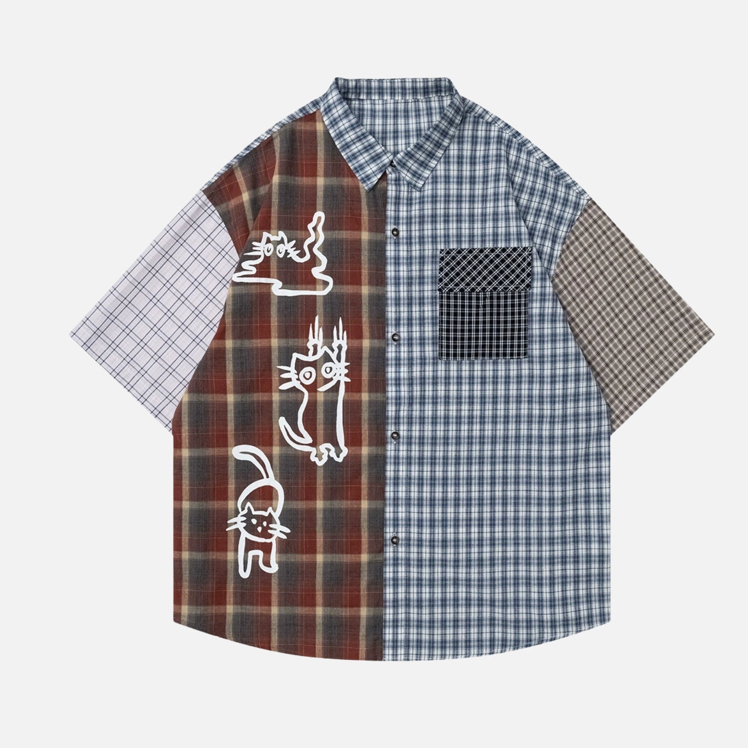Japanese Vintage Colorblock Cotton Shirt
