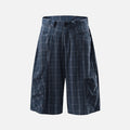 Deconstructed Plaid Cargo Shorts
