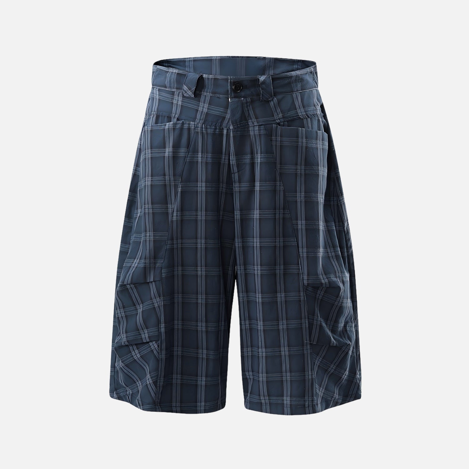 Deconstructed Plaid Cargo Shorts
