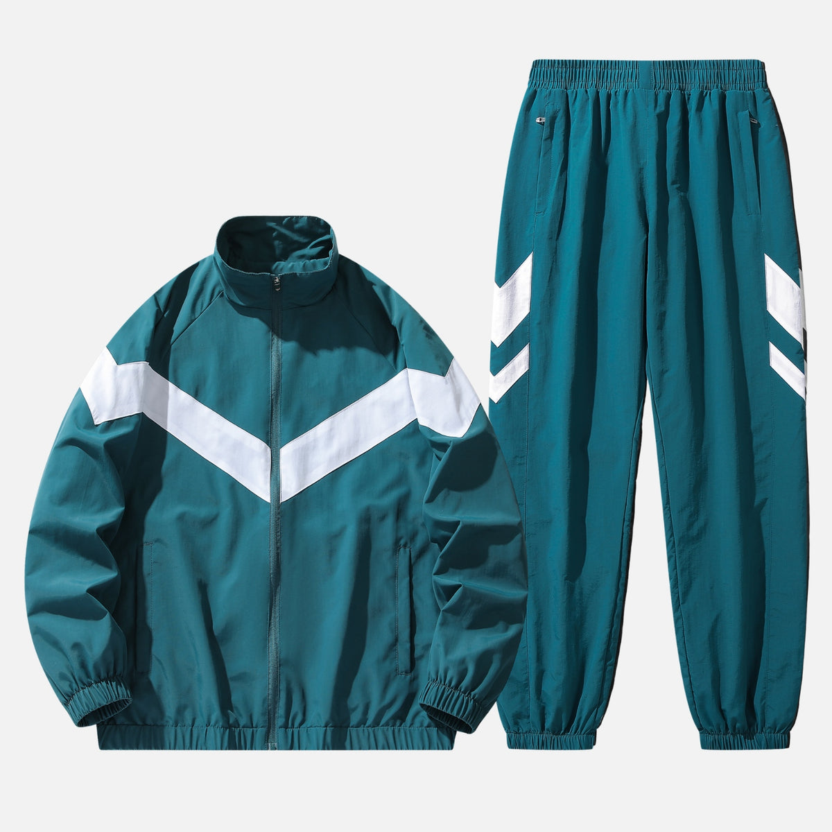 Taffeta Jacket and Casual Pants Set