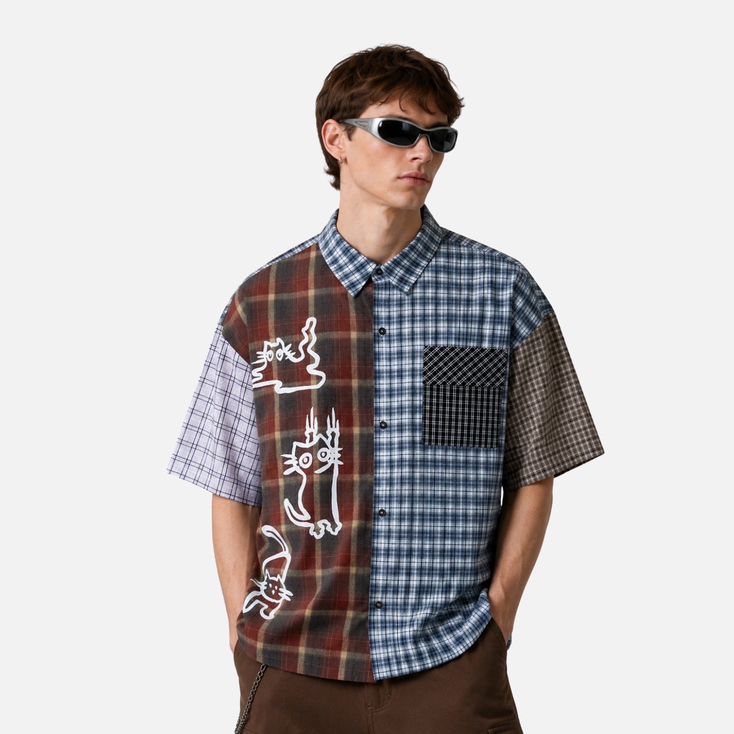 Japanese Vintage Colorblock Cotton Shirt