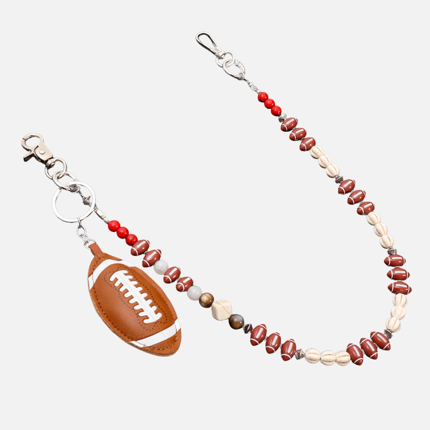 American Football Beaded Wallet Chain