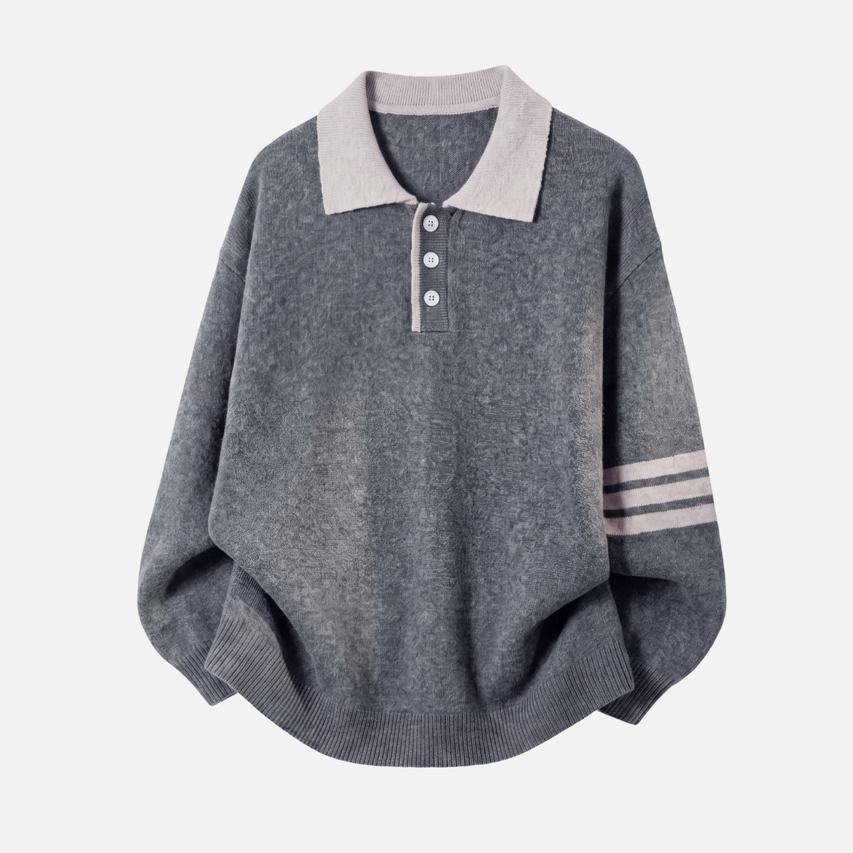 Vintage Old-Money Colorblock Polo Sweater