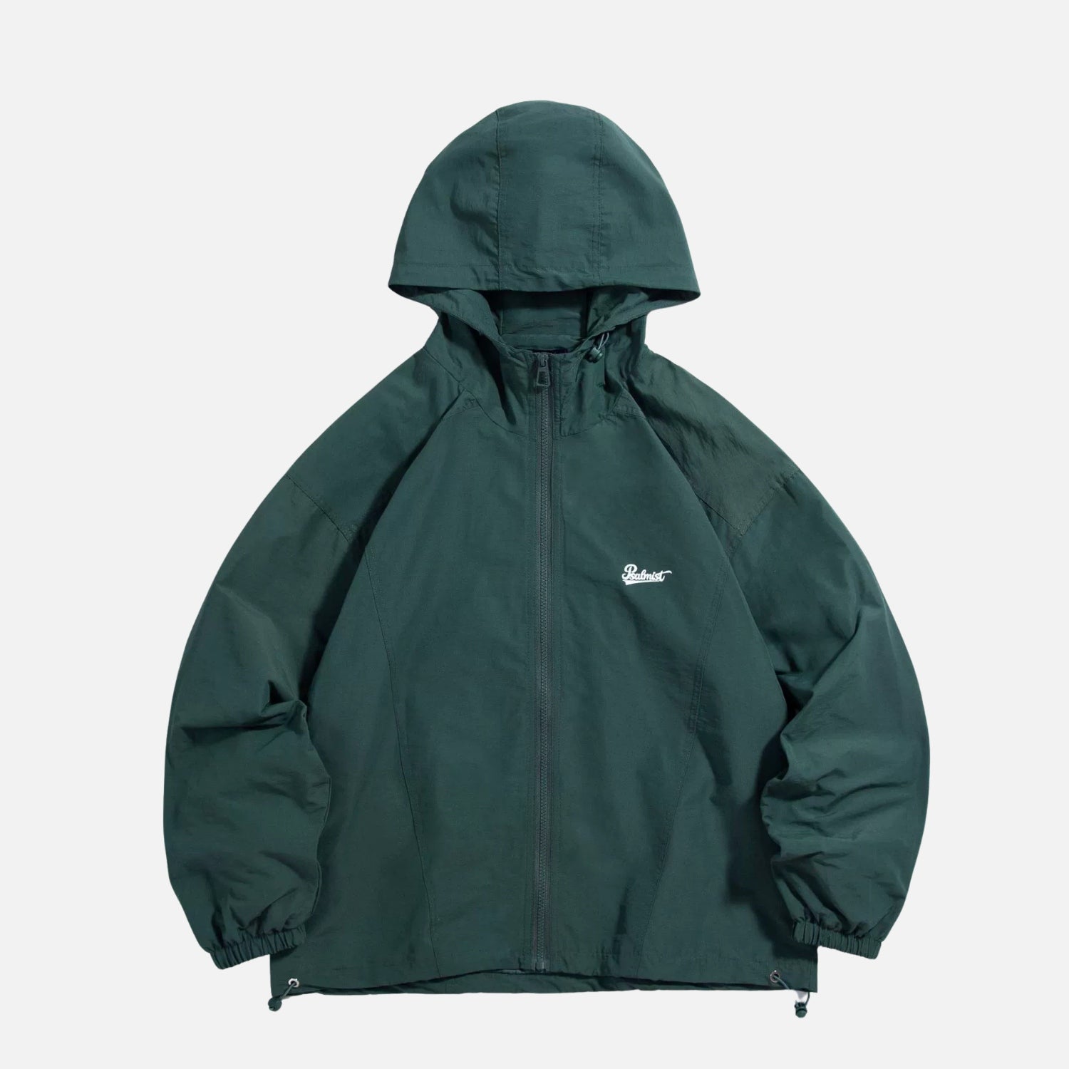 Solid Letter Print Hooded Windbreaker