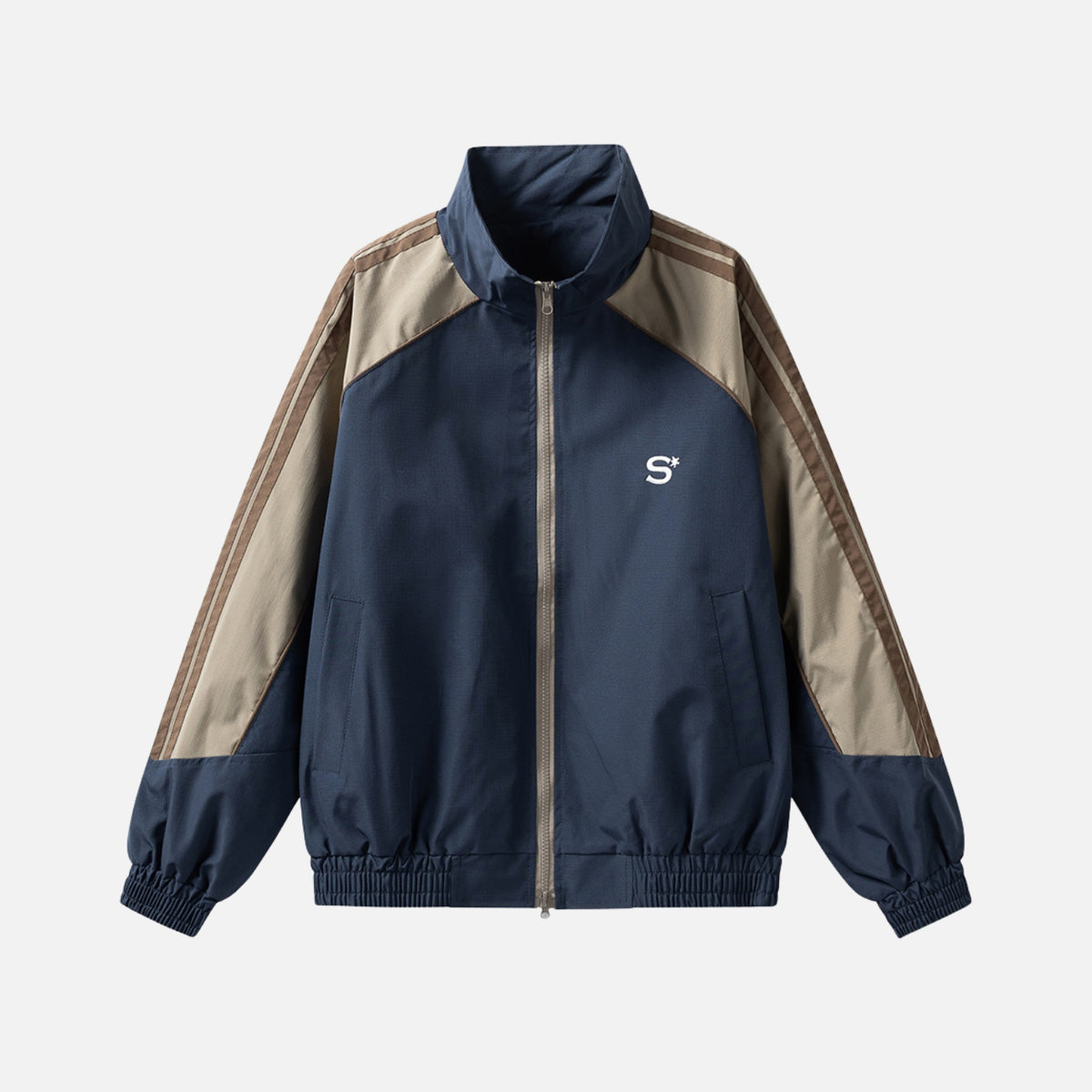 Colorblock Embroidered Utility Jacket