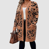 Leopard Printed Knit Cardigans