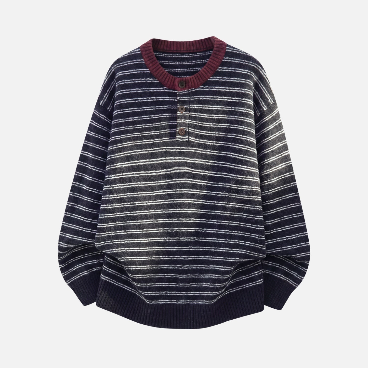 Vintage Colorblock Henley Sweater
