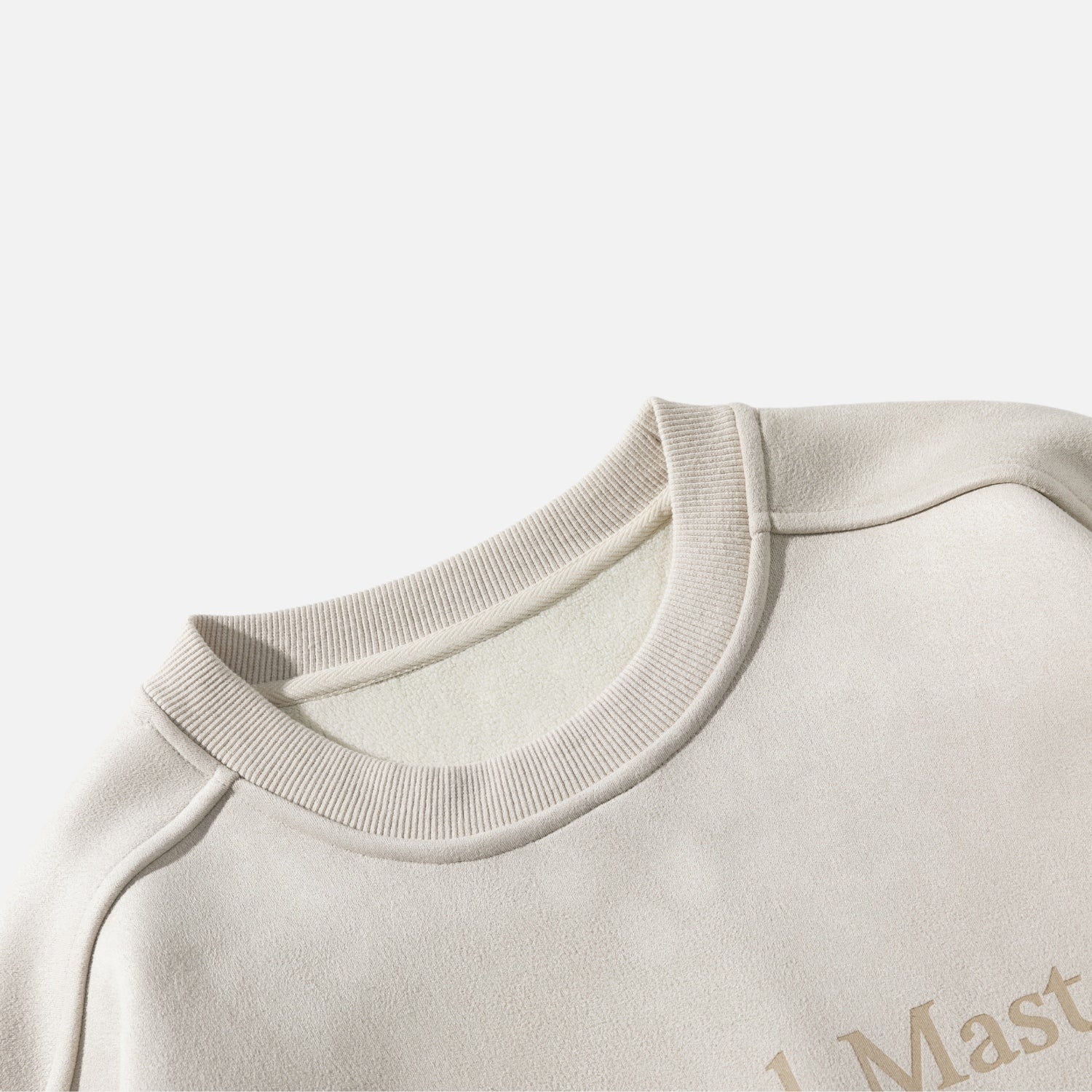 Vintage Suede-Look Crewneck Sweatshirt