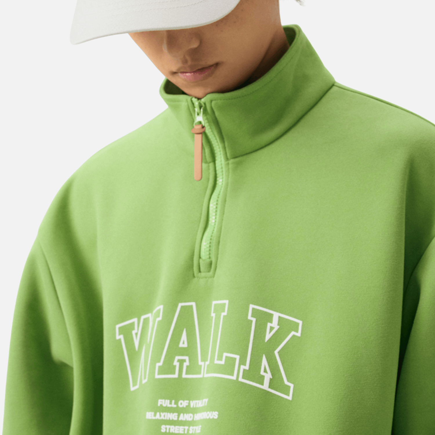 Half-Zip Letter Print Sweatshirt