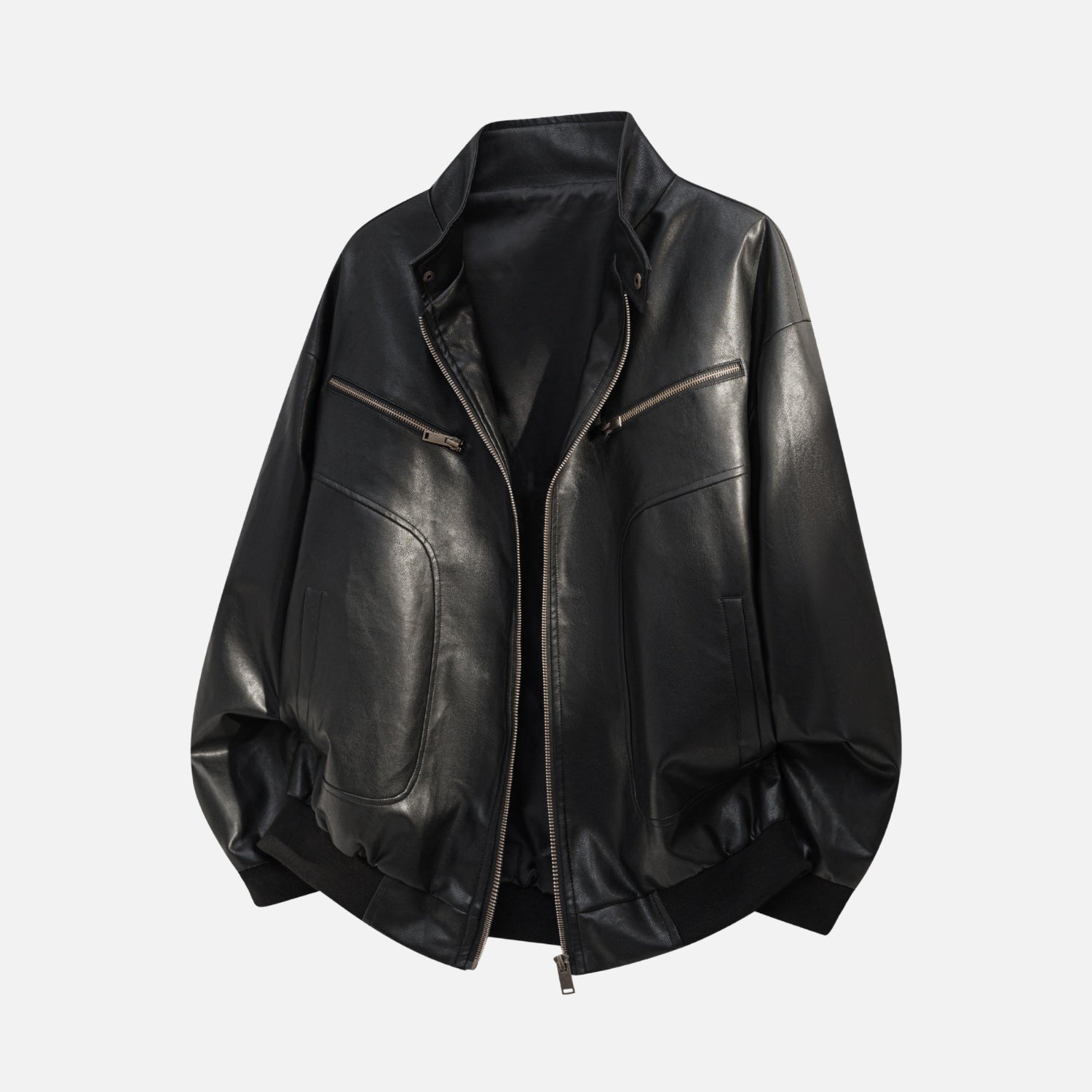 Vintage PU Leather Moto Jacket