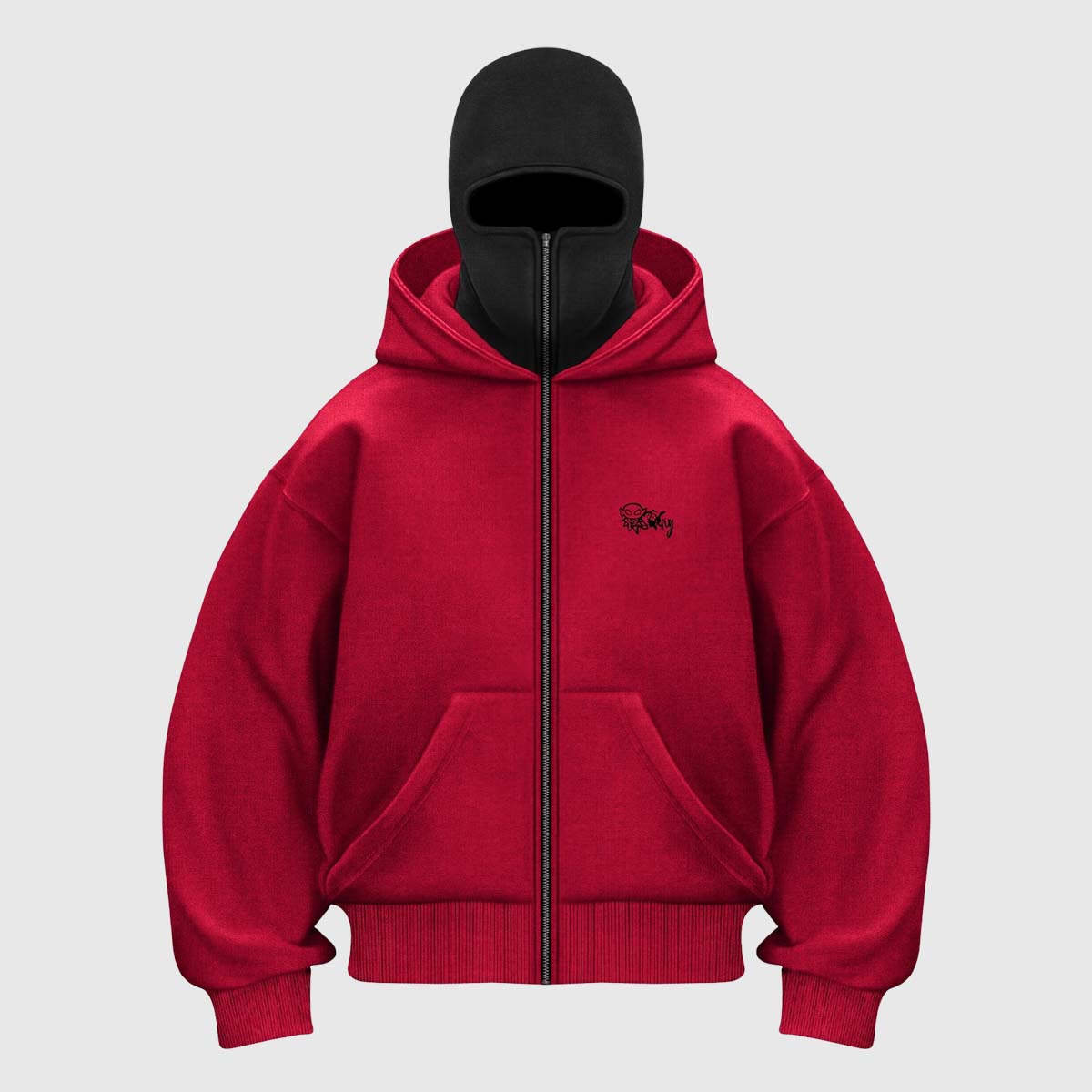 Double Hooded Zip-Up Hoodie