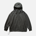 Sweat à capuche demi-zip uni à cordon de serrage