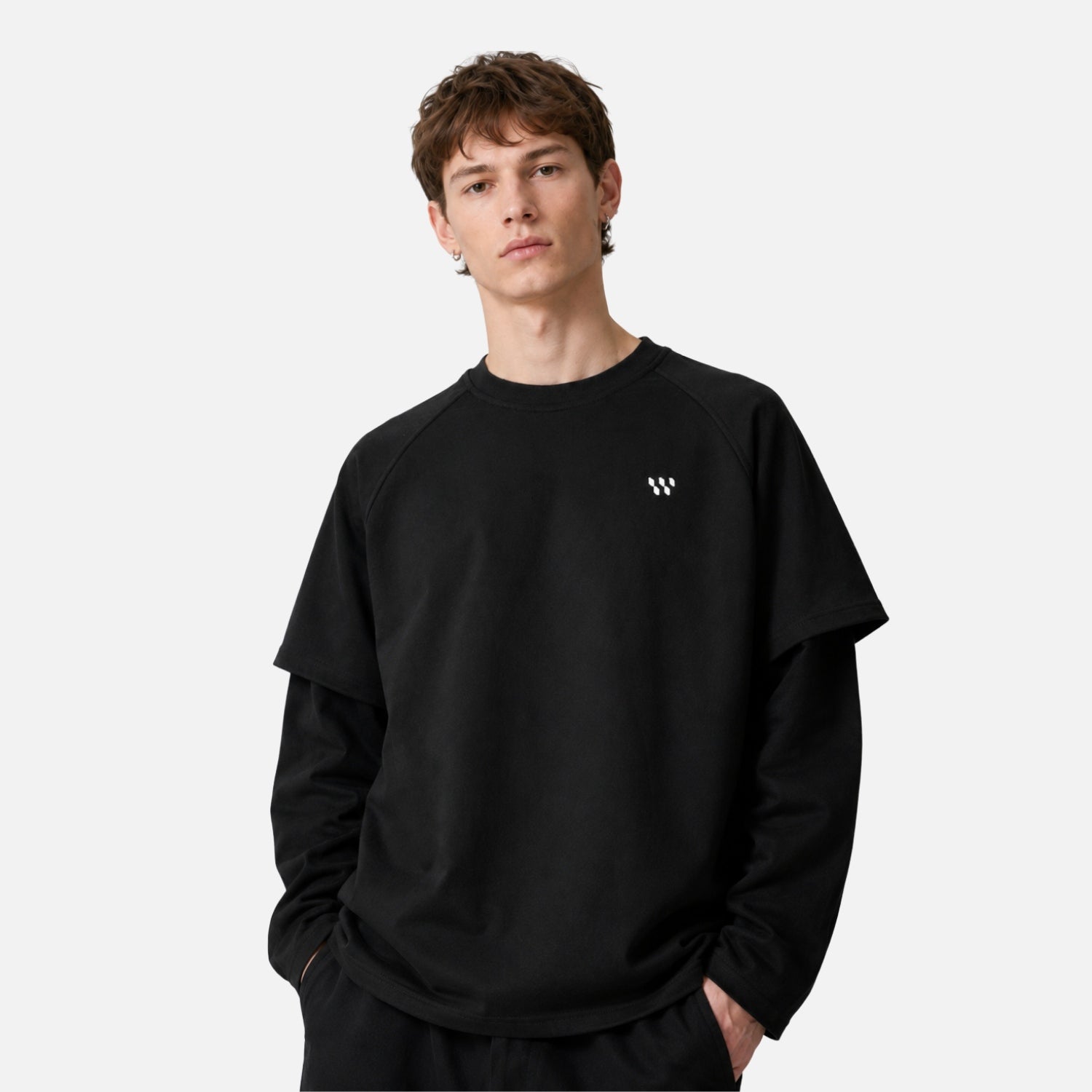Droplet Print Layered Sweatshirt
