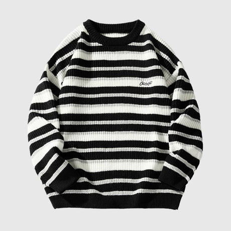 Timeless Hues Patchwork Stripe Knit Pullover