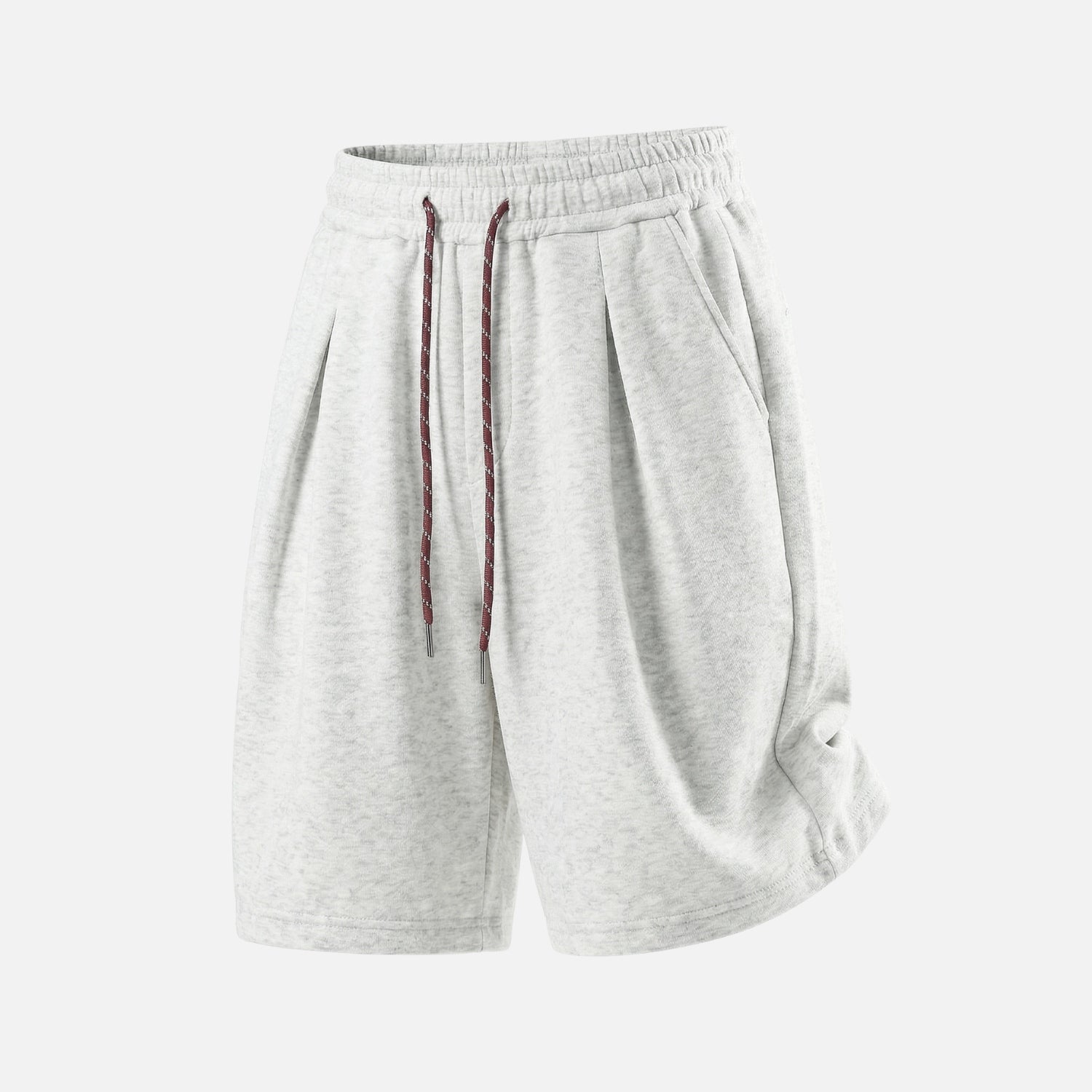 Contrast Drawstring Pleated Sweat Shorts