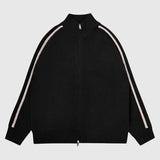 Minimalist Stripe Zip-Up Cardigans