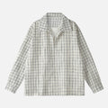 Faux-Layered Seersucker Check Pullover Shirt