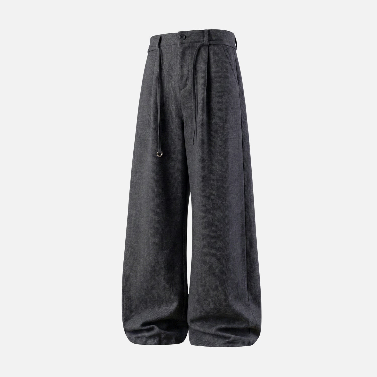 Vintage Old-Money Wool-Texture Trousers