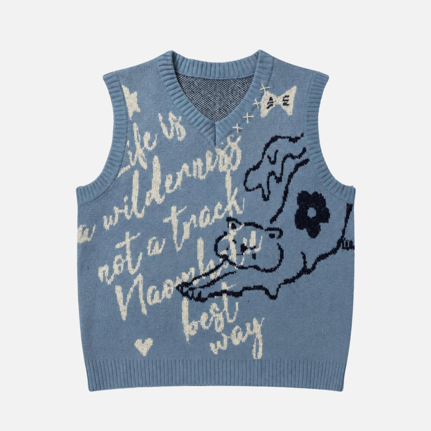 Cartoon Jacquard Sweater Vest