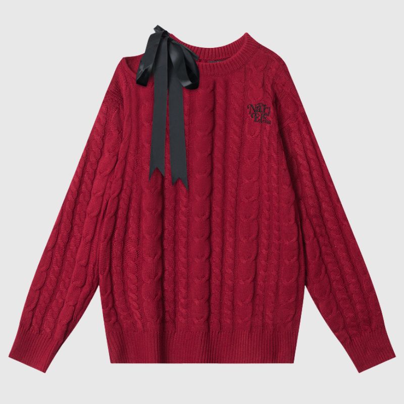 Off-shoulder Twist Design Sweater