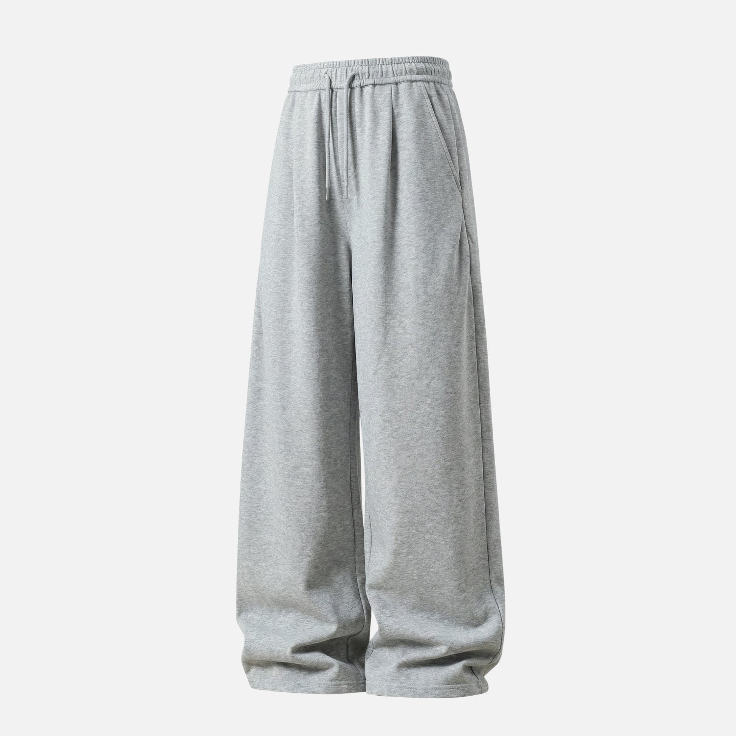 Pleated-Side Straight Baggy Pants
