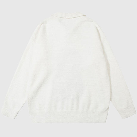 Sheep Pattern Embroidered Mink Hair Pullover