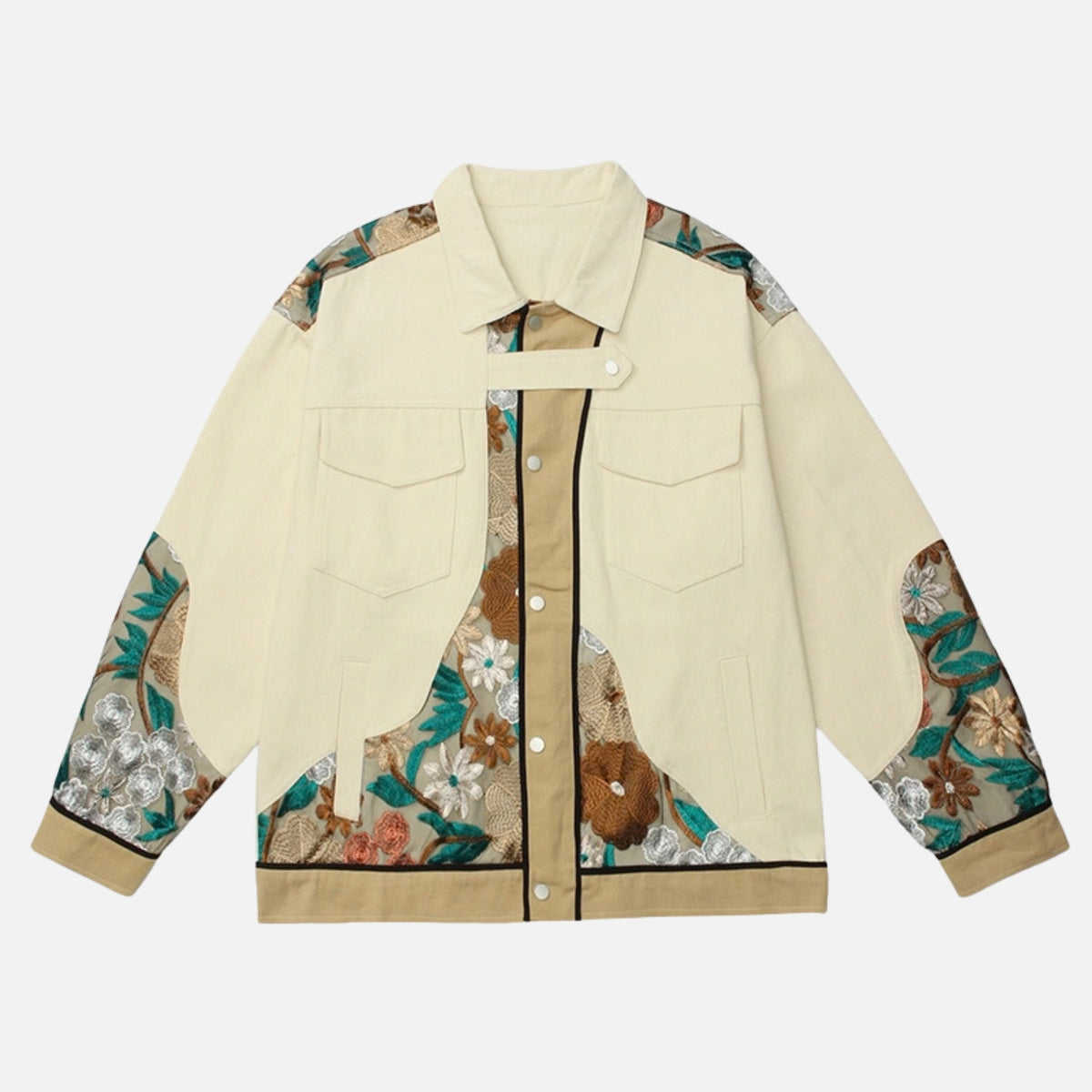 Embroidered Flower Patchwork Jacket
