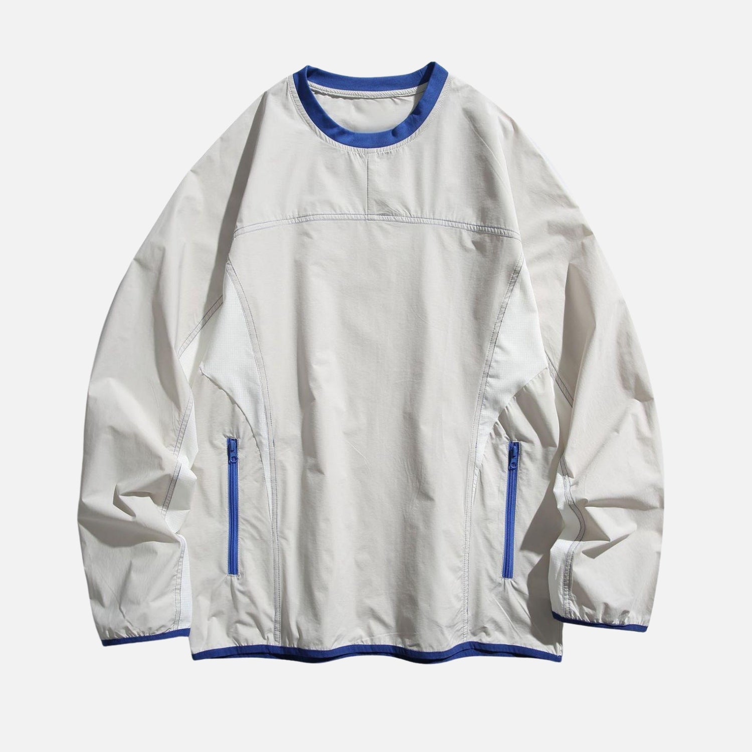 Sweatshirt mit Patchwork-Reißverschluss und Tasche