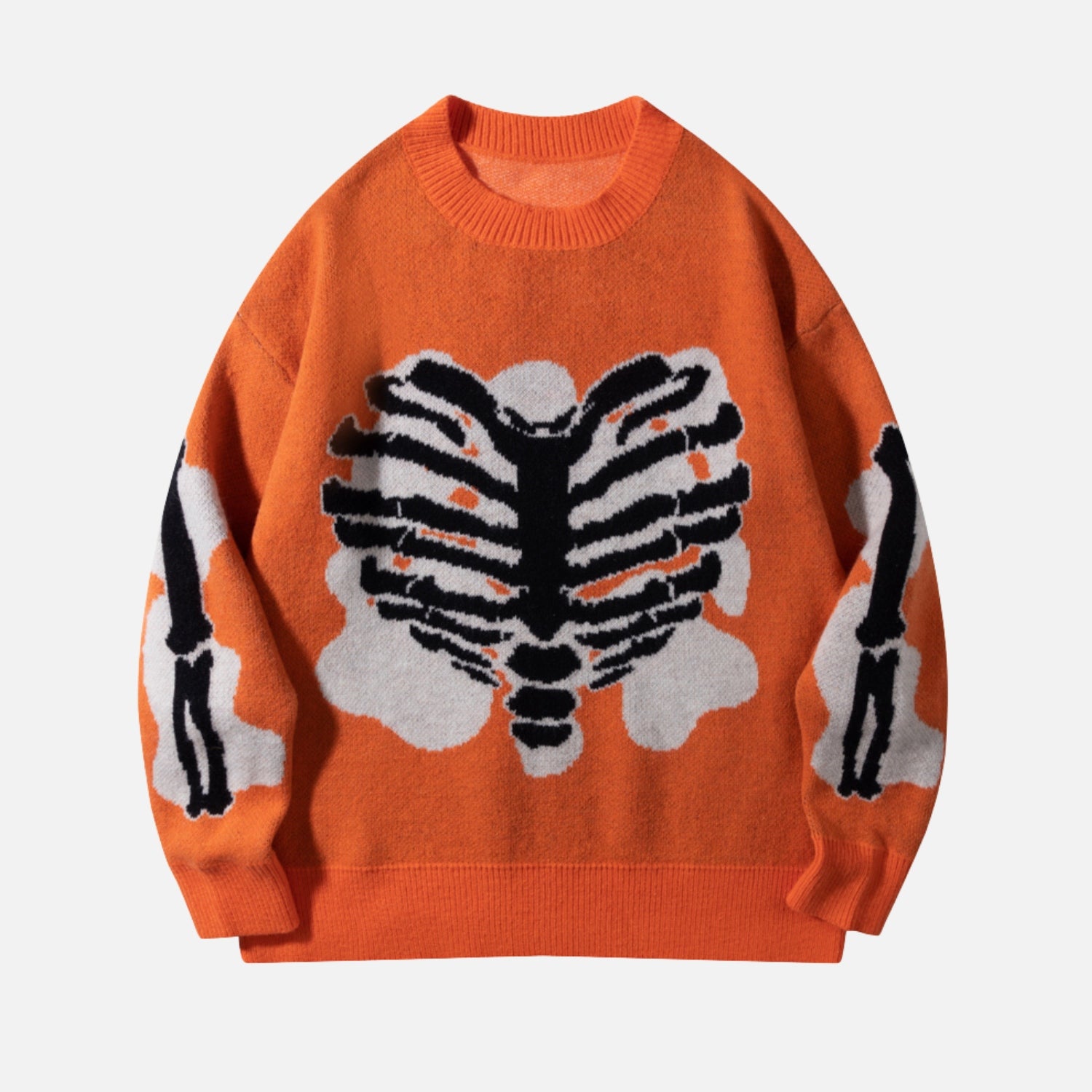 "Heart" Skeleton Pattern Knit Sweater
