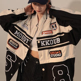 Retro Design Removable  Racing Baseball Jacket