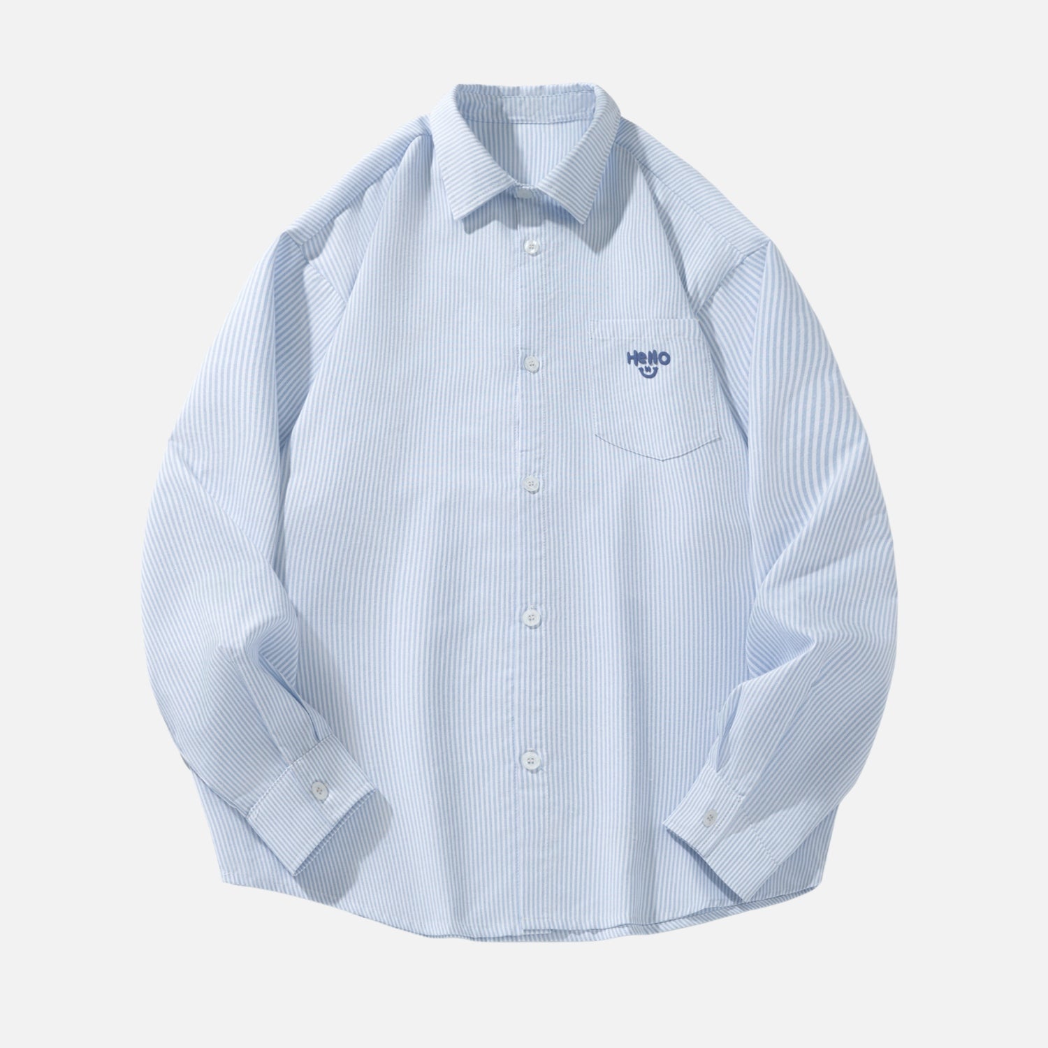 Gestreiftes Hemd mit bestickter Tasche