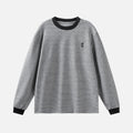 Striped Embroidered Crewneck Sweatshirt