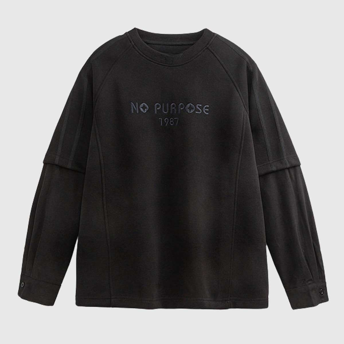 Farbblock-Sweatshirt „NO PURPOSE“