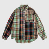 Irregular Plaid Patchwork Shirt