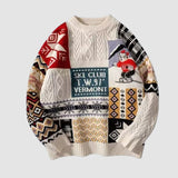 Christmas Ski Bear Embroidered Sweater