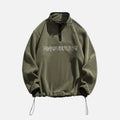 Embroidered Stand Collar Sweatshirt