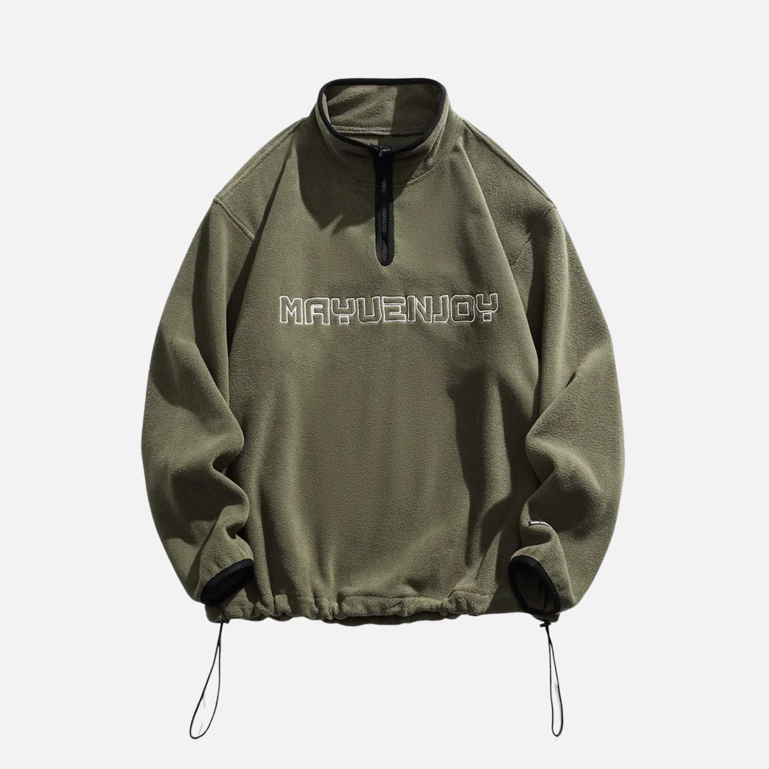 Embroidered Stand Collar Sweatshirt