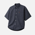 Textured Stripe Short-Sleeve Shirt
