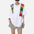 Color Yarn Embellished Colorblock Tee