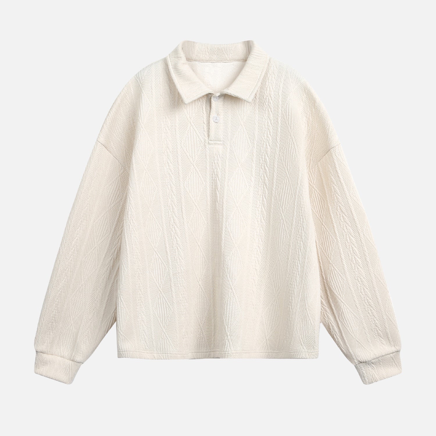 Heavy Jacquard Textured Polo Sweatshirt