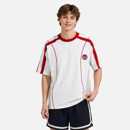 Camiseta de algodón a bloques de color "Béisbol"