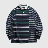 Patchwork Striped Polo Shirt