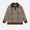 Vintage Plaid Brushed Knit Sweater
