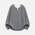 Vintage Faux-Layered Henley Sweatshirt