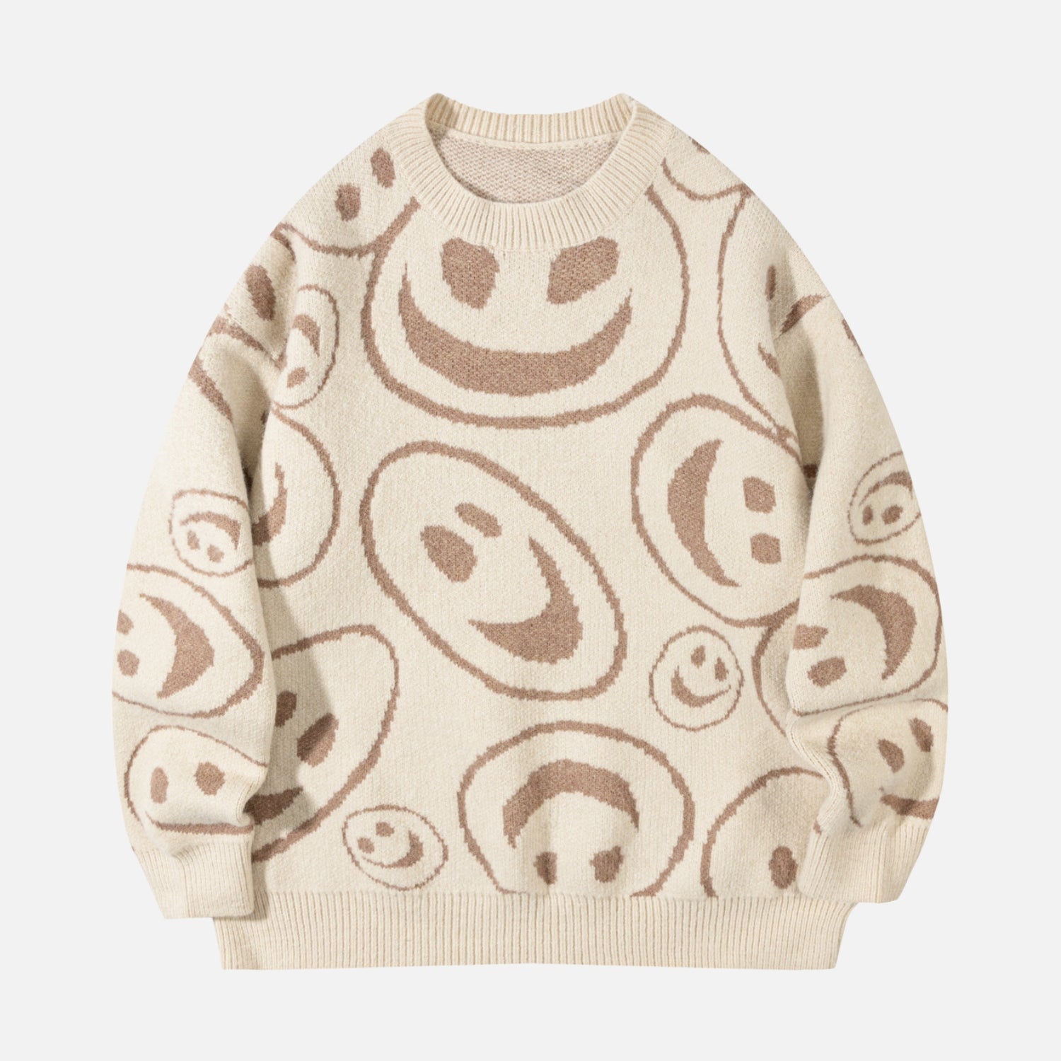 All-Over Smiley Jacquard Sweater