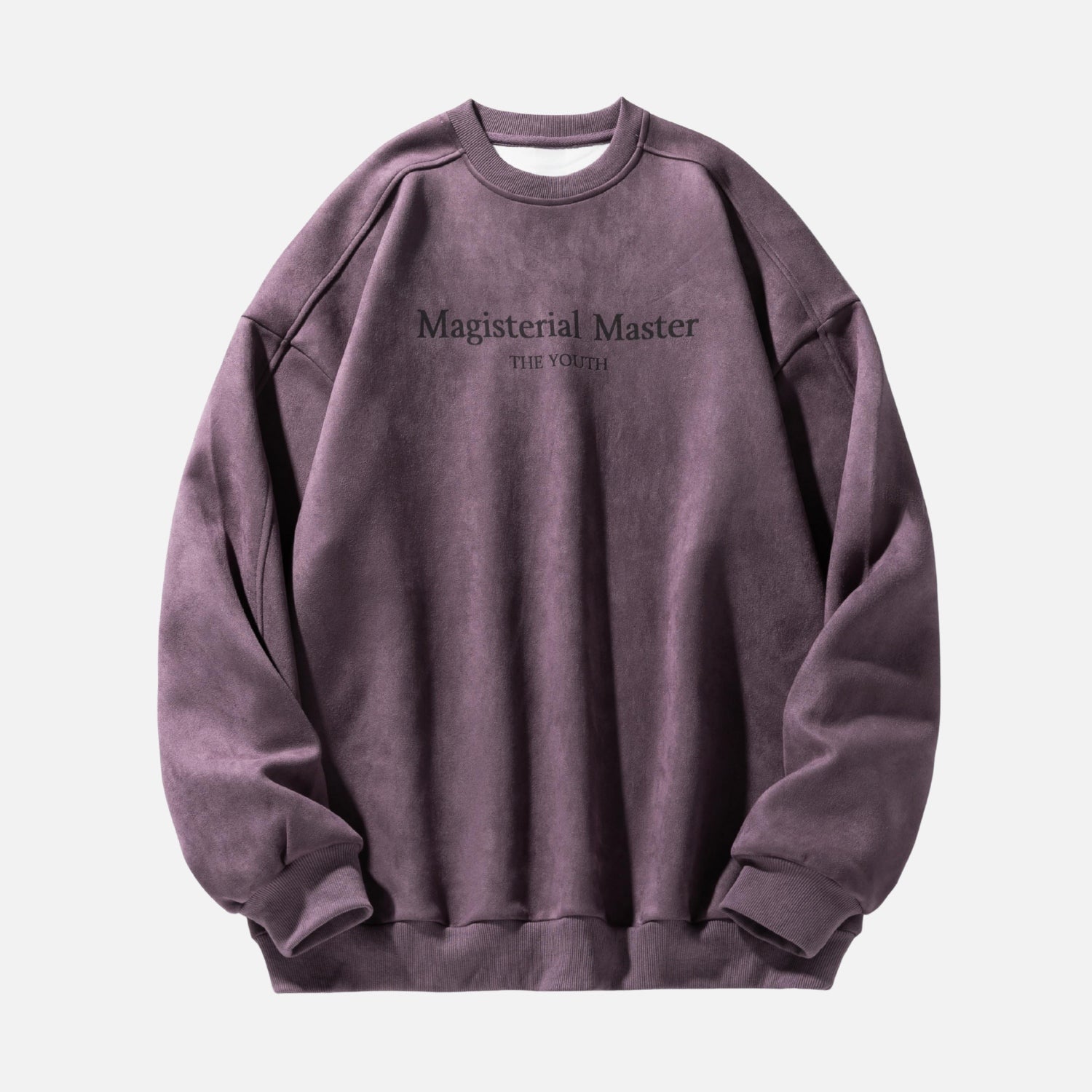 Vintage Suede-Look Crewneck Sweatshirt