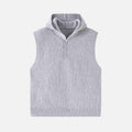 Solid Button-Up Hooded Sweater Vest